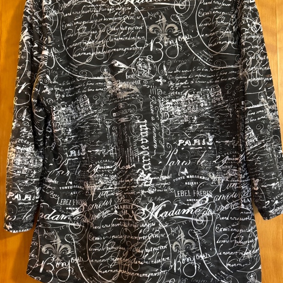 LuluB Asymmetrical Tunic -- Vintage Script Print (sm) - Picture 5 of 5